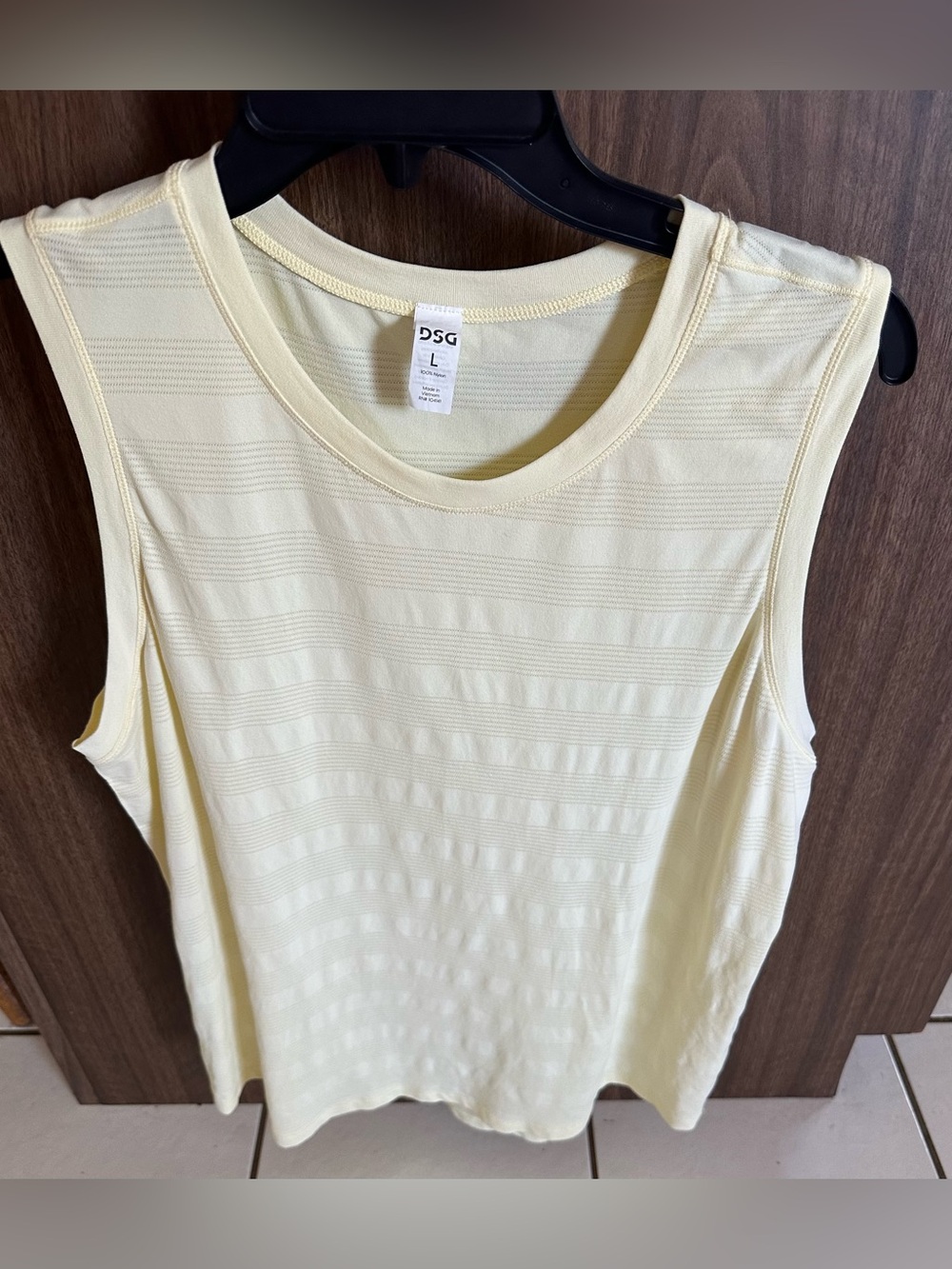 DSG Women's Yellow Striped Athletic Tank Top